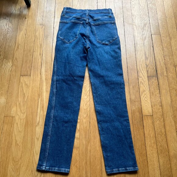 Madewell Size 25 Blue Denim Pendleton Stovepipe High Rise Slim Straight Jeans - Picture 12 of 13